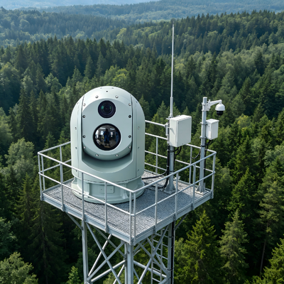 無冷却センサー熱セキュリティカメラ 監視と周辺セキュリティのための長距離のマルチセンサー熱カメラ